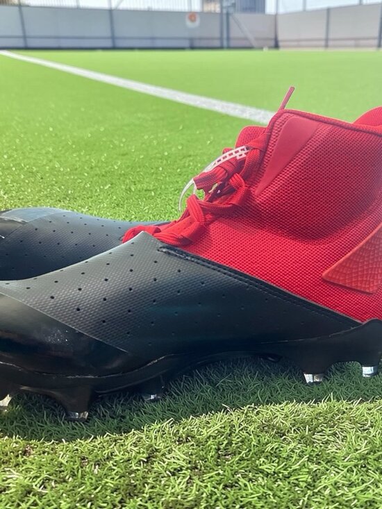 Adizero Chaos Football Linemen Cleats Red Black (IE3999) Men’s Size 9